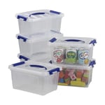 Eudokky 6 Pack Clear Storage Boxes with Lids, Plastic Boxes Set