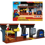 Super Mario Deluxe Dungeon Playset & Fire Mario Figure 7 Interactive Pcs New Toy