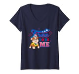 Womens PAW Patrol Rubble Free To Be Me 4th Of July V-Neck T-Shirt