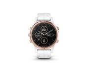 Garmin Fenix 5S Plus Sapphire Mulitsport GPS Smart Watch - White/Rose Gold