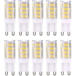 G9 LED-lampor, varmvitt 3000k 5w G9 LED-lampa motsvarande 40w halogenlampor 420 lumen; Ej dimbar, 10-pack [energiklass A+]