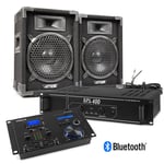 8" Speakers, Amplifier and Mixer with Bluetooth for Bedroom Home DJ Sound System