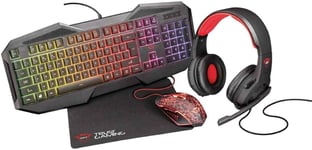 Trust Keyboard Headset Mouse & Pad GXT 788RW 4-in-1 PC Gaming Bundle