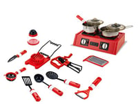 Teorema - 66970 - Cuisinière Jouet à 2 brûleurs pour Enfants Portable avec Tablier et Chapeau de Chef, ustensiles de Cuisine et casseroles en métal