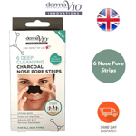 Derma V10 Deep Cleansing Blackheads Natural Charcoal Nose Pore 6 Strips
