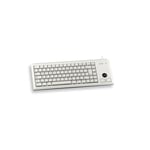 CHERRY Compact Keyboard G84-4400, disposition britannique, clavier QWERTY, clavier filaire, clavier mécanique, mécanique ML, trackball optique intégré plus 2 boutons de souris, gris clair