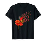 Butterfly Dragonfly Gerbera Daisy Flower Dandelion Spring T-Shirt