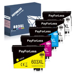 5 PayForLess 603XL Ink Cartridges Replacement for Epson 603XL Multipack Compatible with Epson Expression Home XP-2100 XP-2105 XP-3100 XP-3105 XP-4100 XP-4105 Workforce WF-2810 WF-2830 WF-2835 WF-2850