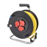 AS – Schwabe Black Outdoor Professional Cable Reel with 40 m Cable IP44