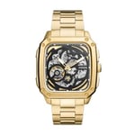Fossil Men Inscription Automatic Gold-Tone Stainless Steel Watch
