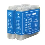 2 Cyan Ink Cartridges compatible with Brother FAX-1355 & MFC-357C