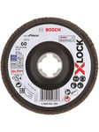 Bosch X-LOCK-lamelslibeskiver, vinklet udførsel, på bæreskive i kunststof og en diameter på 125 mm, G 60, X571, Best for Metal, 1 stk. D = 125 mm; G = 60, vinklet