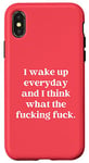 Coque pour iPhone X/XS What The Fucking Fuck Funny Sarcastic Rude Offensive Citation