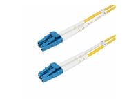 StarTech.com 2m (6.6ft) LC to LC (UPC) OS2 Single Mode Duplex Fiber Optic Cable, 9/125µm, Laser Optimized, 10G, Bend Insensitive, Low Insertion Loss