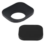Haoge LH-B39T 39mm Square Metal Screw-in Lens Hood with Metal Cap for Fujifilm Fujinon 60mm f/2.4 XF60mmF2.4 R Macro, Fuji 27mm f/2.8 XF27mmF2.8 Lens and other Lens with 39mm Filter Thread Black