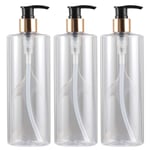 Yardwe 16 oz 3-Pack Home Silkscreened Empty Shower Bottle Set for Shampoo, Conditioner, and Body Wash, Squatï¼ˆRandom Color