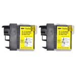 2 Yellow Ink Cartridges to replace Brother LC980Y & LC1100Y non-OEM / Compatible