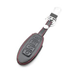 XQRYUB Car Leather Key Case Remote Keychain Protect Bag,Fit For Nissan Altima Armada Gt-r Maxima Murano Patrol Rogue Leaf Versa 370z 4 Button