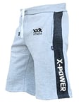 X-Power Fleece Shorts Jogging Bottom Joggers MMA Boxing Gym Fitness Sweat Shorts Casual Home Wear (Grey, XL (36-38")))