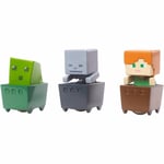 Minecraft Mini-Figure in Minecart 3-Pack: Slime Cube, Alex & Skeleton