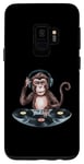 Coque pour Galaxy S9 Monkey Casque de DJ amusant pour homme, femme, enfant