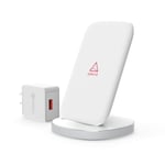 Adonit Chargeur sans Fil, Chargeur à Induction de Rechargement Rapide pour iPhone 8/ 8 Plus/ X/ Xs/ Xs Max, Samsung Galaxy S9/ S9+/ S8/ S8+/ S7/ S7 Edge et Autres Compatibles avec Qi - Blanc