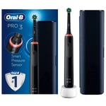 Oral B Pro 3 Electric Toothbrush with Smart Pressure Sensor & Travel Case, Black