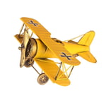 GYY Vintage Retro Iron Airplane Model Handmade Metal Crafts Home Decorations for Desk for Bar Cafe and Office,German Red Baron Fighter Model of World War I (Yellow)