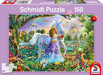 Schmidt Spiele 56307 Puzzle pour Enfant avec Licorne et château 150 pièces Multicolore