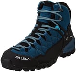 Salewa Ws Alp Trainer Mid Gtx, Mallard Blue Maui Blue, 7.5, Female