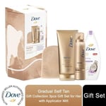 Dove Gradual Self Tan Gift Collection 3pcs Gift Set For Her with Applicator Mitt