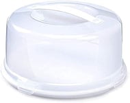 St@llion Plastic Large Round Cake Carrier with Lid Carry Handle and Easy Locking, Storage Container Lockable Lid Cover Box 30 cm x 15 cm (Round)