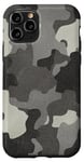 iPhone 11 Pro Gray Vintage Camo Realistic Worn Out Effect Case