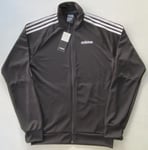 Adidas Sereno Tracksuit Jacket Boys Size 36/38 Black Three Stripe Climalite