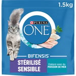 Croquettes Pour Chat Sensible Stérilisé Aux Poissons De Mer Purina - Le Sac D'1,5kg