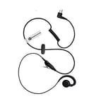 C-Shape Earpiece Police Security Headset inline PTT Mic Microphone For 2 Pin Motorola CP040, CP140, Hytera 2 Way Radio