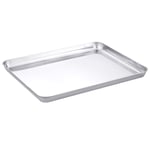 WEZVIX Baking Sheet Stainless Steel Baking Tray Cookie Sheet Oven Pan Rectangle Size 40 x 30 x 2.5 cm, Non Toxic & Healthy, Rust Free & Less Stick, Thick & Sturdy, Easy Clean & Dishwasher Safe