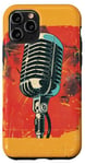Coque pour iPhone 11 Pro Microphone vintage musique rétro chanteur audio