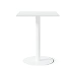 Cafébord Kvadrat - Runt pelarstativ, Storlek 60x60 cm, Bordsskiva Vit, Stativ Vit