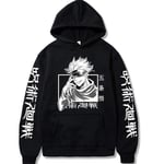 Jujutsu Kaisen Tryckt Hoodie Hoodies Toppar Unisex Lös Pullover Huvtröja S