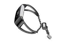 Stack Accessoires pour Apple Watch Bracelet en metal élégant confortable remplacement fitbit charge 3 - noir