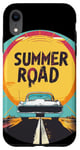Coque pour iPhone XR Joli chat sur la route d'été pour les amateurs de vacances