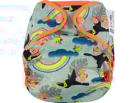 Close Caboo Blöjor Wrap, Återanvändbar Blöja Med Toucan Naps 3-16 Kg, 1 St.