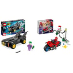 LEGO DC Batmobile Pursuit: Batman vs. The Joker Toy Car Playset, Super Hero Starter Set & Marvel Motorcycle Chase: Spider-Man vs. Doc Ock, Motorbike Building Toy for Kids, Boys and Girl