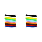 Bright Ideas 100 Assorted 150mm x 5mm, Multi Colour Pipe Cleaners, Chenille Stems, Arts & Craft, Black, White, Yellow, Green, Light Blue, Pink, Orange, Brown, Red, Dark Blue, 150mm (Pack of 2)