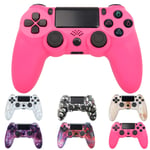 QLOVE Wireless Controller for PS4, Controller with Six-axis Double Vibration Shock and Audio, Controllers Gamepad Joystick Gamepad for PlayStation 4/PS4 Slim/Pro/PS3,pink