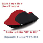MAOMEI 600D Polyester Universal 3 Person Solution Dyed Waterproof Boat Cover PWC Jet Ski 294-342cm And 348-356cm Length Bag (Color : Red XL Size)