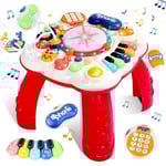 Jouet Bebe 1 an - Table d'activité Bébé Jouet Enfant 1 2 Ans Fille Garcon Instrument de Musique Bébé avec Lumières et Musique Table Enfant Jouet Educatif 1 2 Ans Jeux Eveil Cadeau Bebe 1 2 3 Ans
