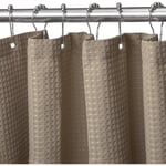 Våfflad duschdraperi, med duschdraperiringar tyg badkar draperi set Khaki 1.8*2m