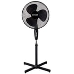Black 16" Standing Pedestal Stand Fan Adjustable Oscillating Rotating Stay Cool 3 Speed